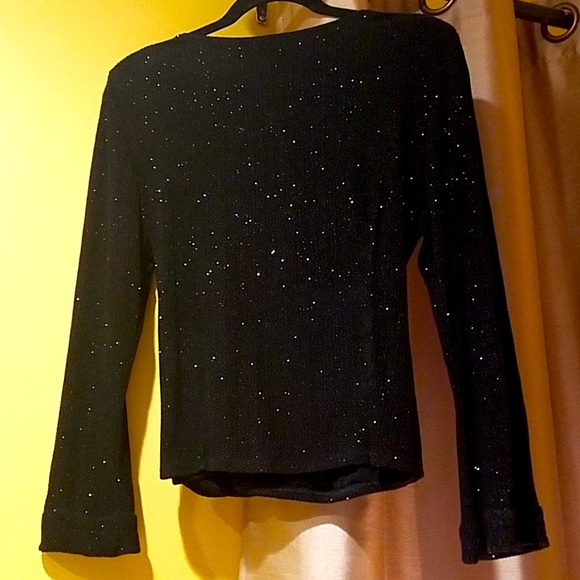 Black formal blouse (shimmery/ light sparkle) - Picture 5 of 6